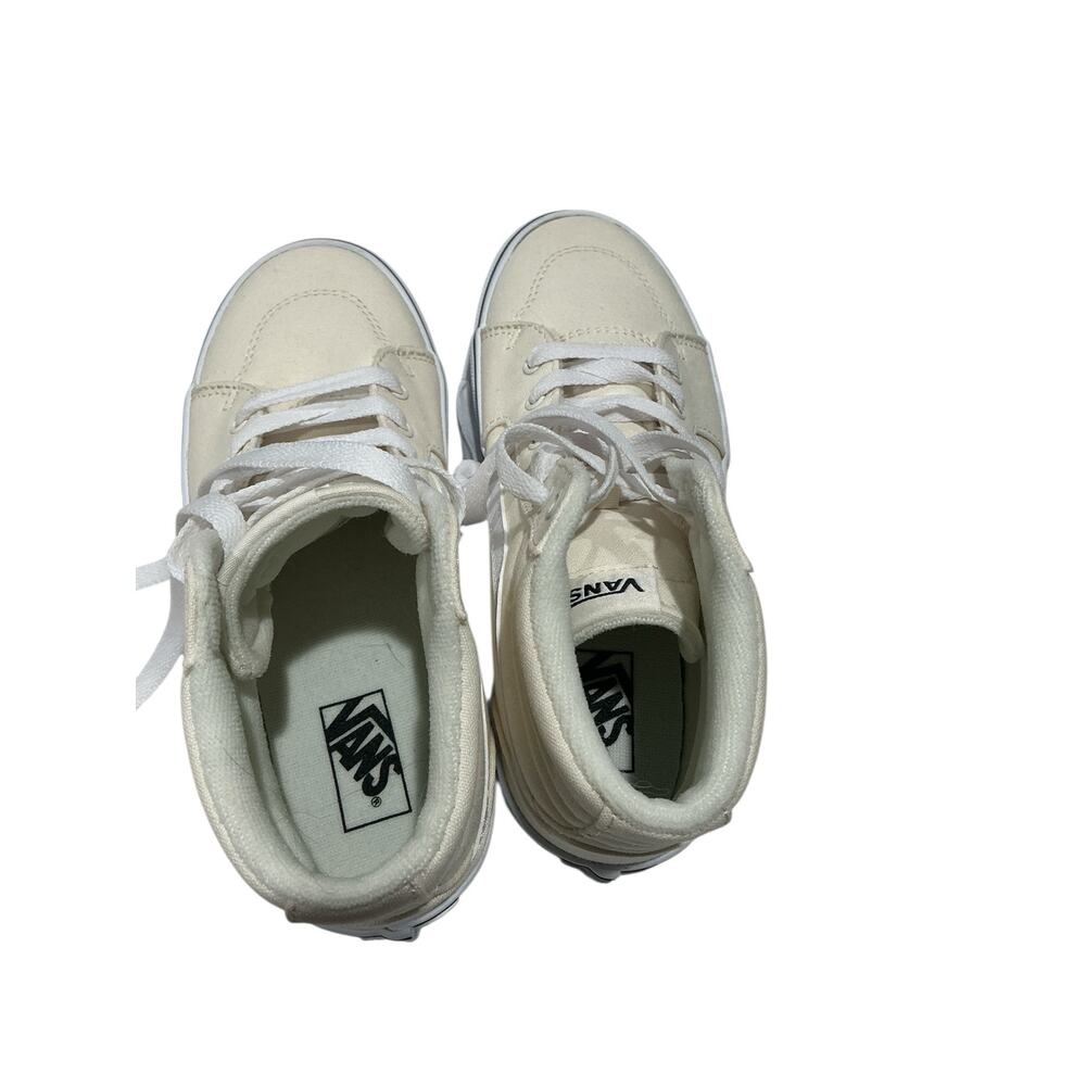 Vans Sk8-Hi Butterfly Embroidered High-Top Sneakers, Cream, Size 3.0 - Picture 5 of 7